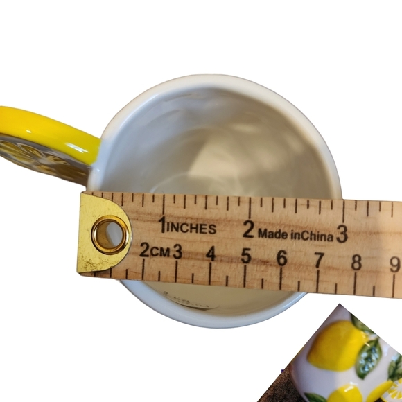 Lemon Cup Mug Painted by Hand..LANG by Design Group Cup.. Microwave/Dishwasher - Picture 3 of 6